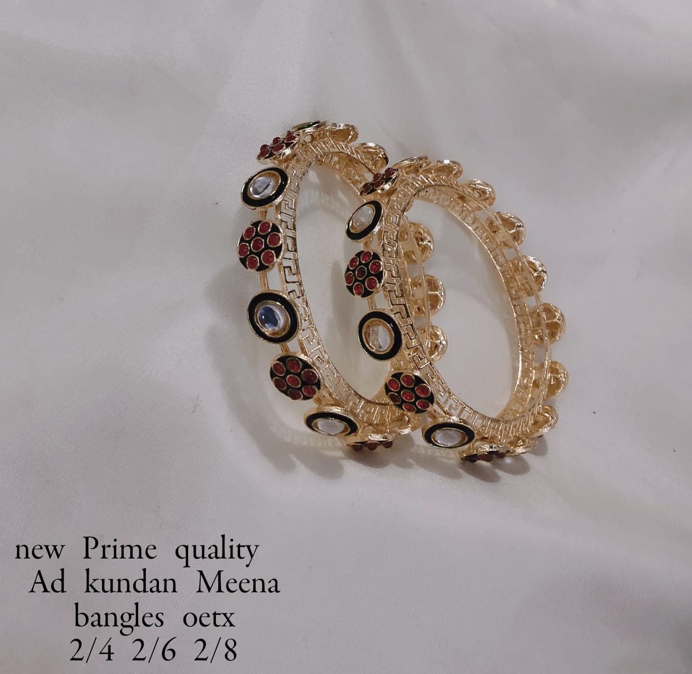 Gold Plated Kundan Bangle Set